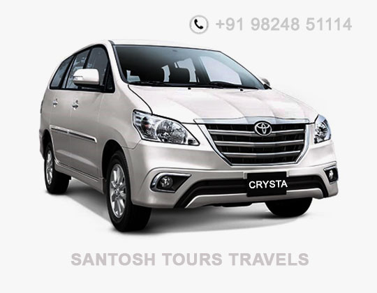 Hire Taxi Cab Services Rajkot Booking Now - Toyota Innova Crysta santosh travels Rajkot